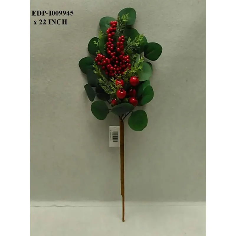 22"L. Red Berries/ Leaves Pick