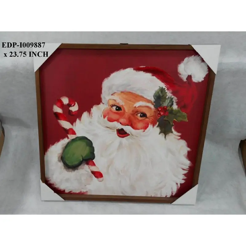 23" Hanging Wooden Santa Head Frame