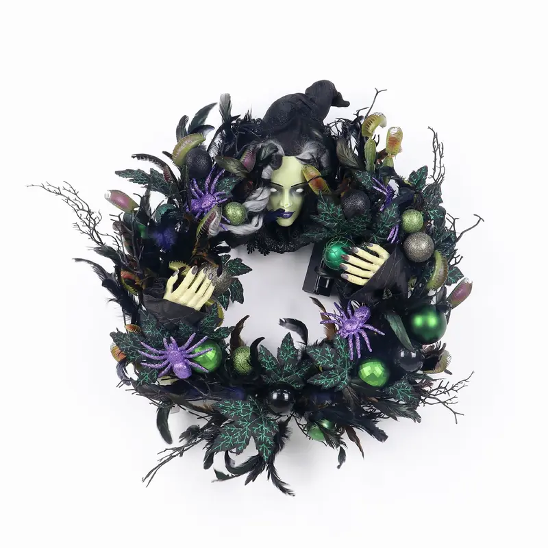 26" Prelit Witch Wreath