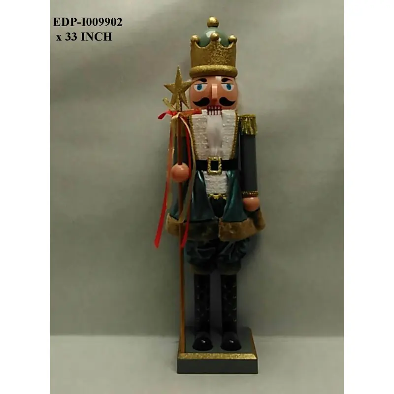 33"H. Green/Gold Dressed Nutcracker