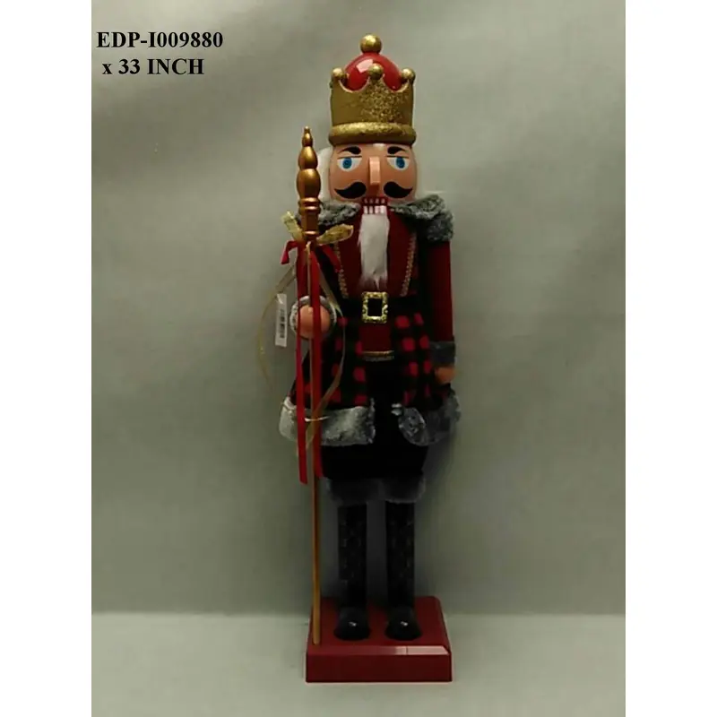 33"H. Wood Dressed Nutcracker