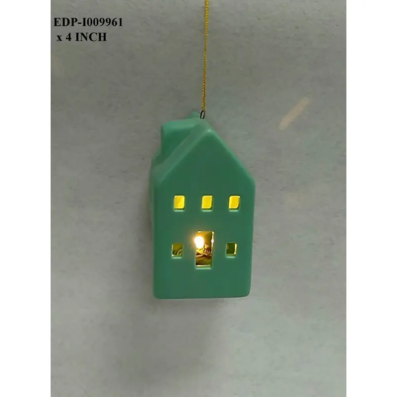4.25"H. Ceramic Green House orn