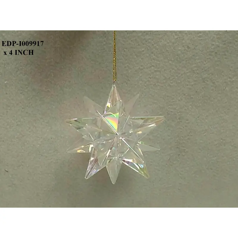 4" Acrylic Iridescent White Orn.