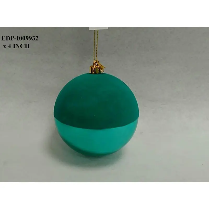 4"D.Half Flocked Green Ball Orn.