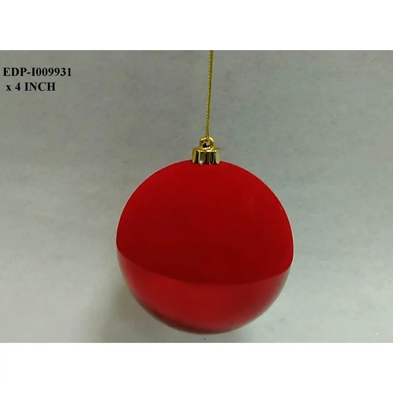 4"D.Half Flocked Red Ball Orn.