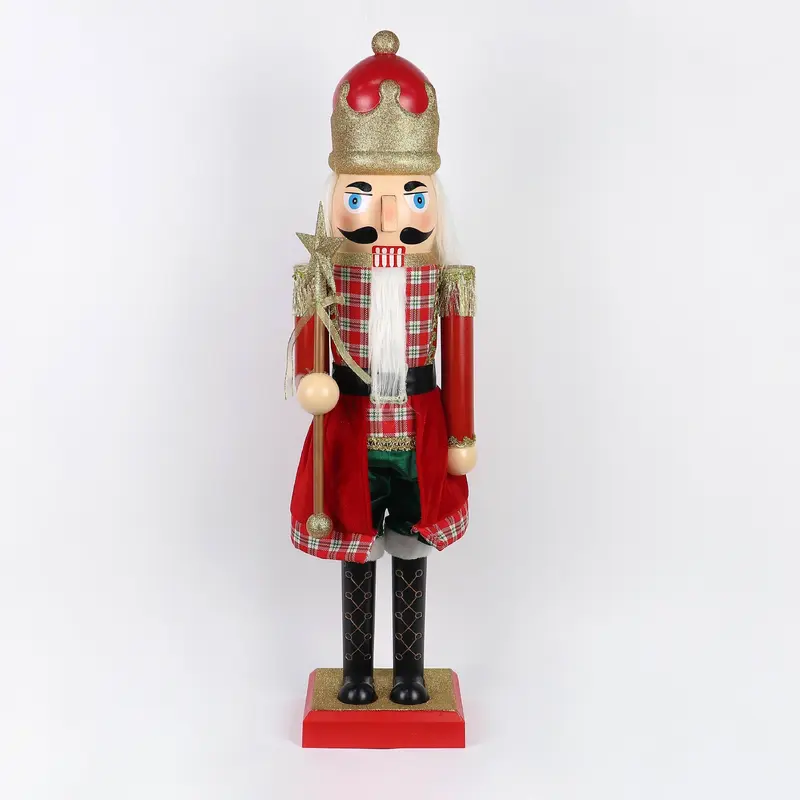 42"H. NUTCRACKER in RED PLAID DRESS