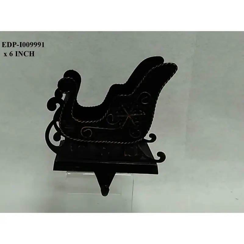 6.0" H. Black Sleigh Stocking Holder