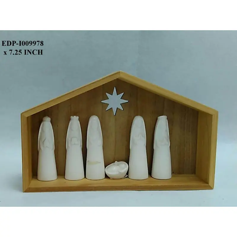 7.25"H. Ceramic Nativity Set with Manger