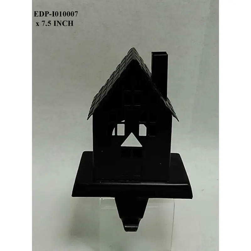 7.5"H. Black House Stocking Holder