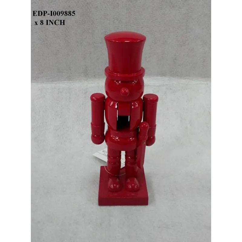 8"H. Plain Wood Red Nutcracker