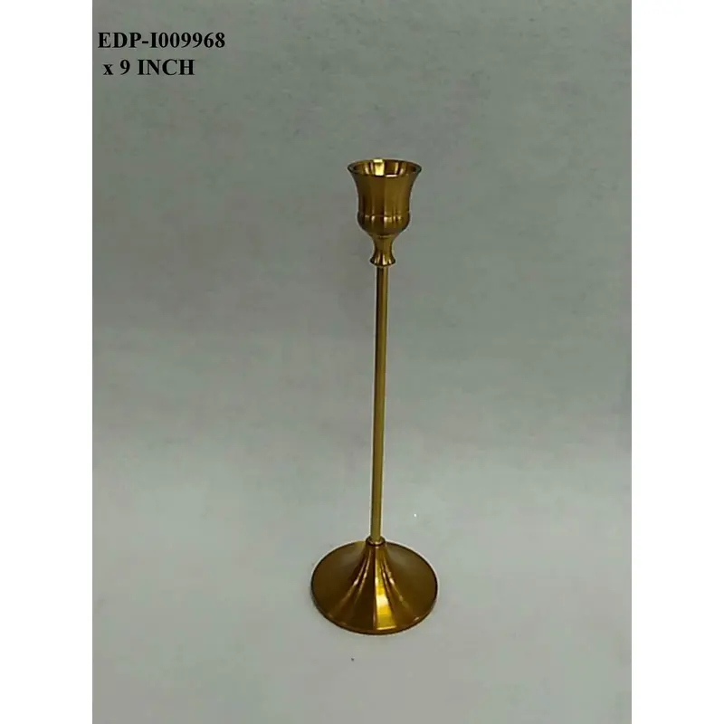 9.0"H. Gold Metal candle Holder