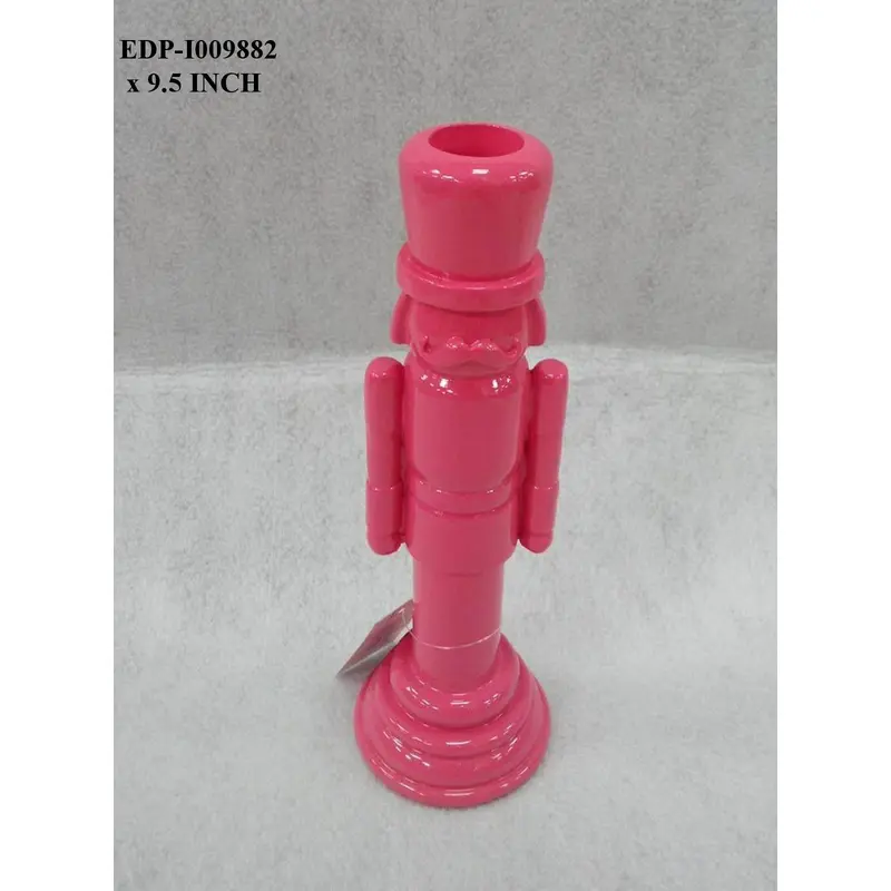 9.5"H. Plain Wood Pink Nutcracker