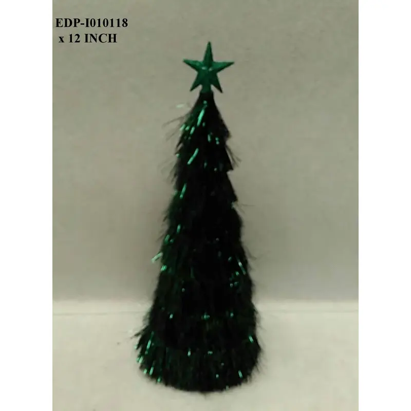 12.0" Green Tinsel Tree