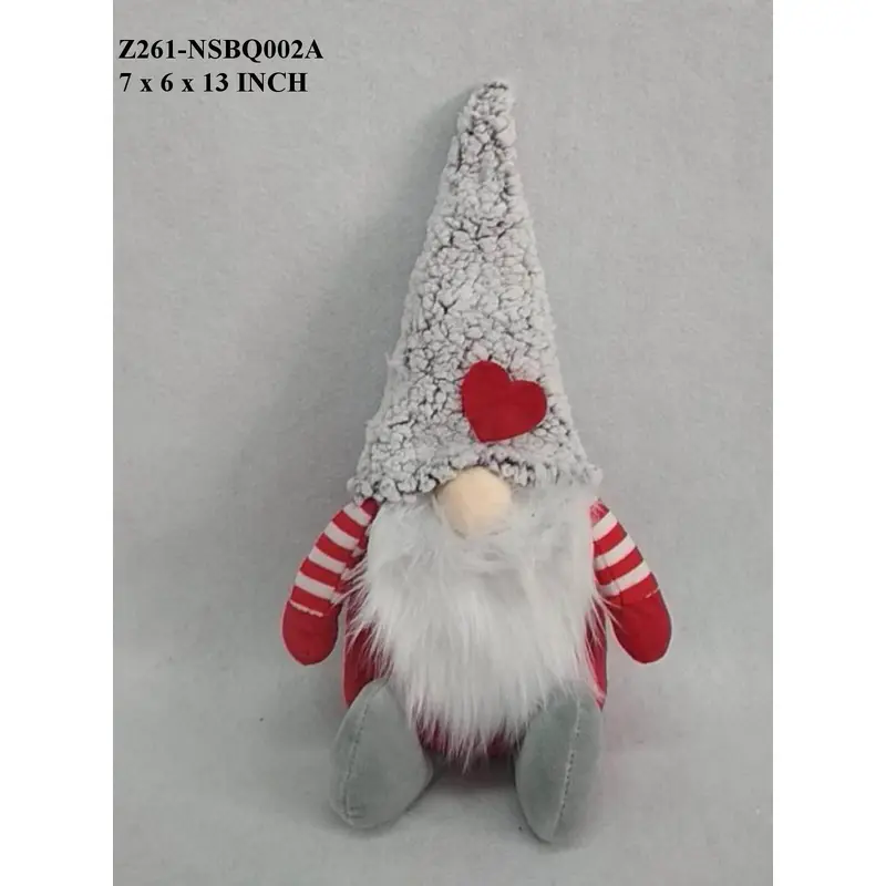 13" Sitting Red/White Gnome