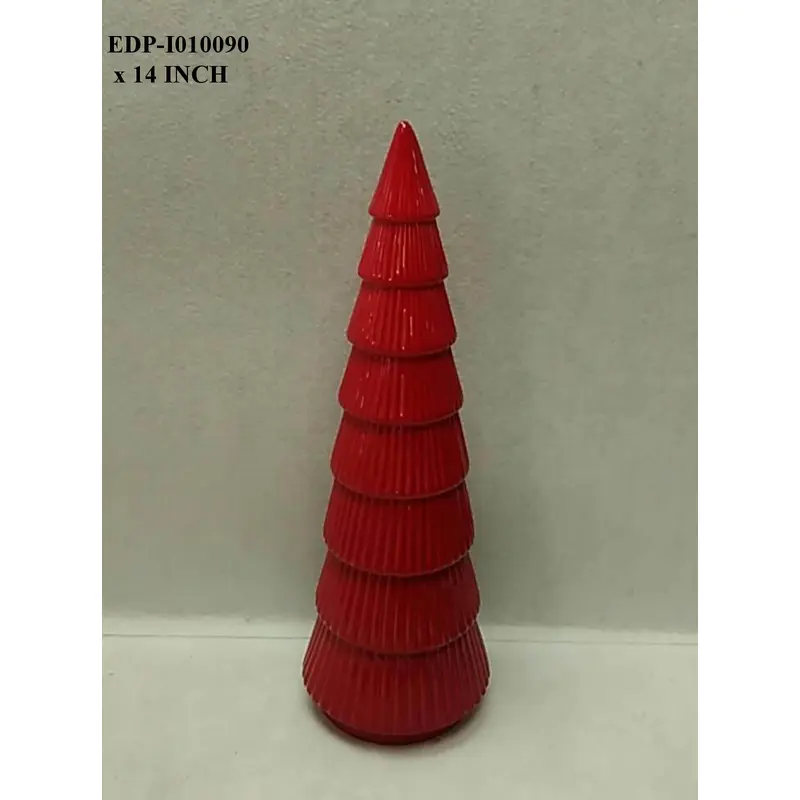 14" Ceramic Red Table Top Tree