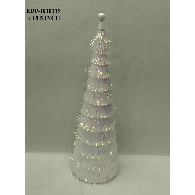 18.5" White Tinsel Tree