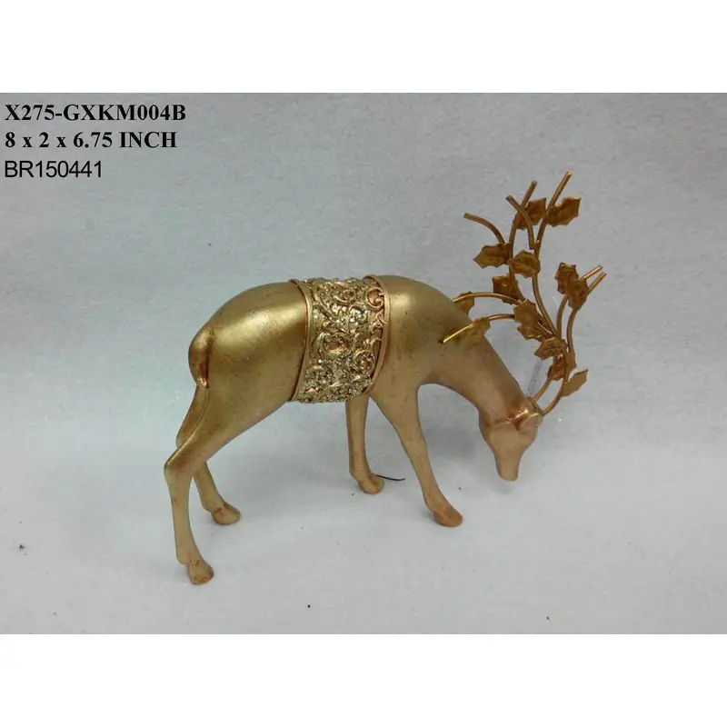 6.75"H Gold Standing Reindeer