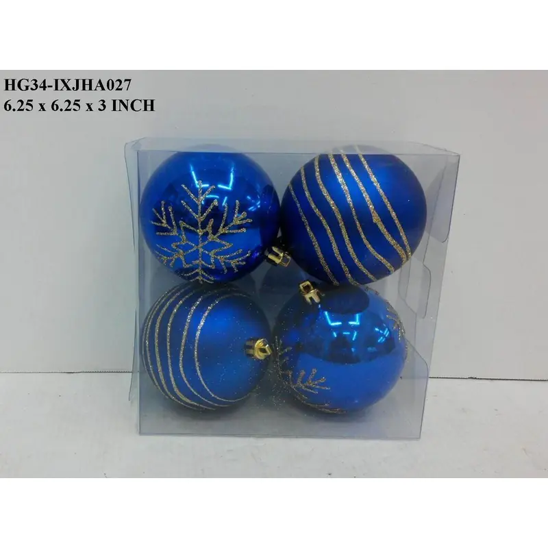 Blue/Silver Shatterproof Ball BoxedOrn