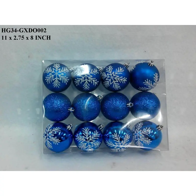 Blue/White Shatterproof Ball Boxed Orn
