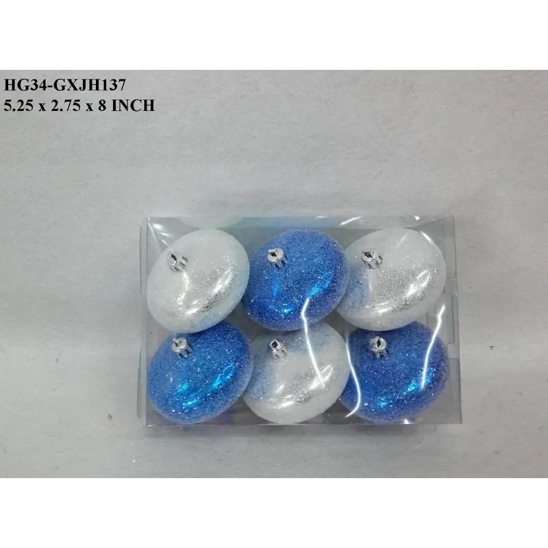 Blue/White Shatterproof Finial Boxed Orn