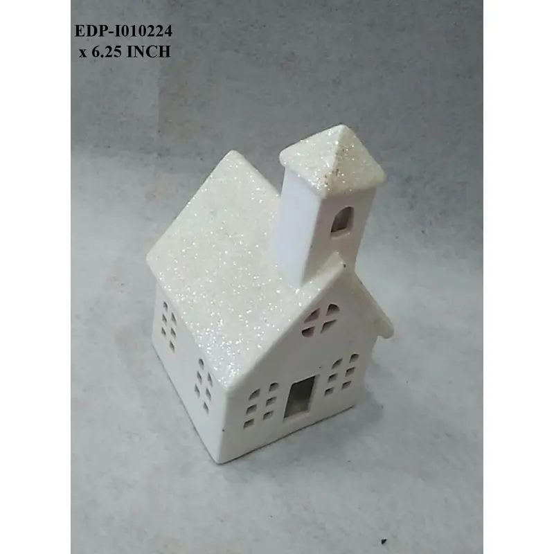 Ceramic Christmas White House Glittered Roof