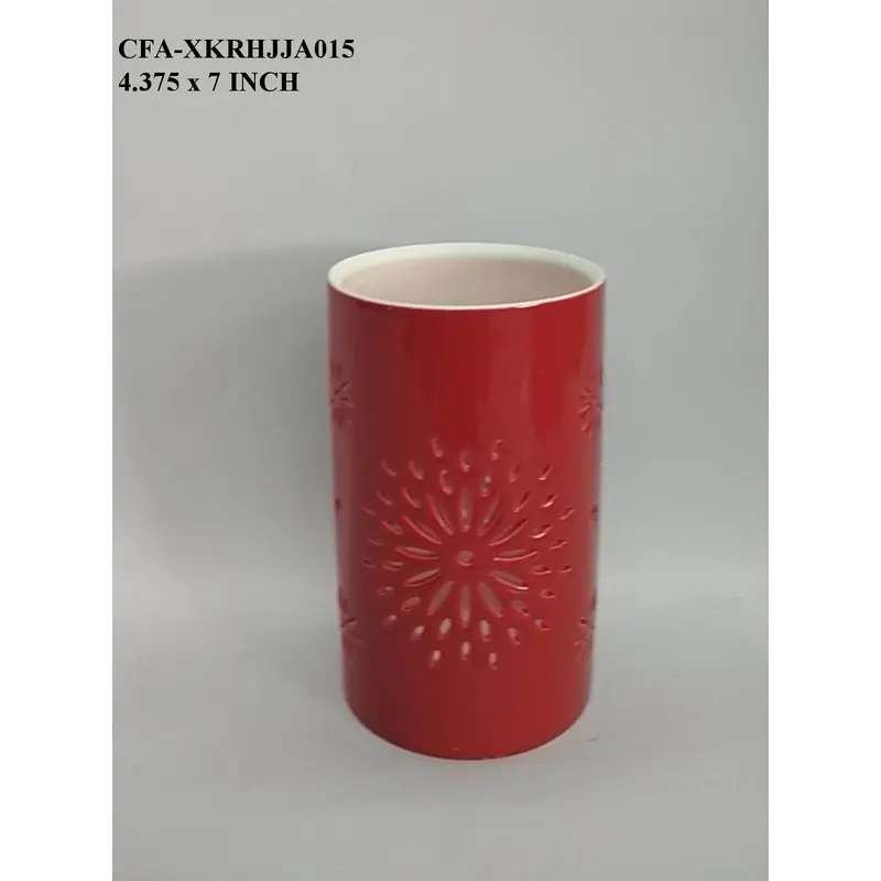 Ceramic Red Candle Holder