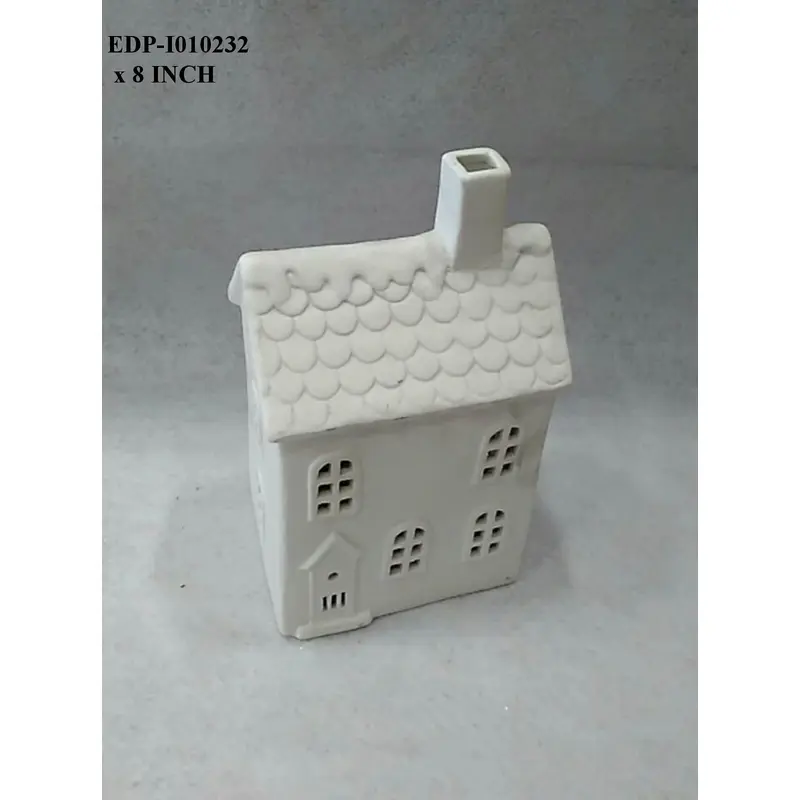 Ceramic White Lighted House