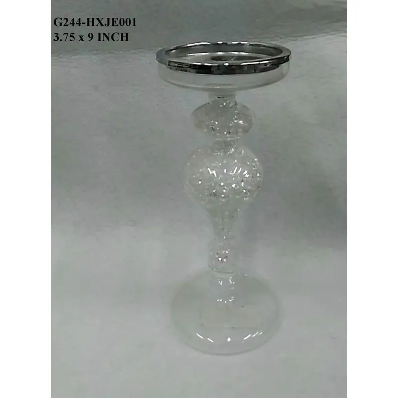 Clear Glass Candle Holder
