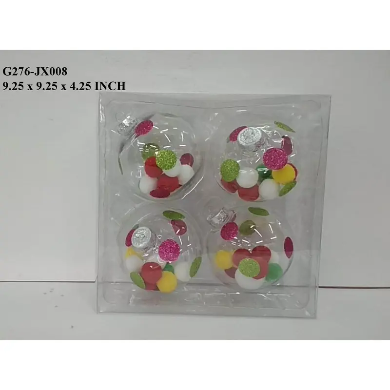 Clear with Fillers Shatterproof Ball Boxed Orn