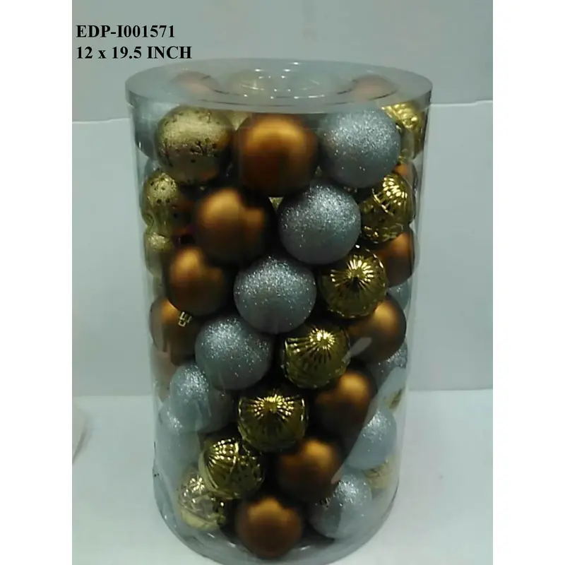 Copper/Silver/Gold Shatterproof Ball Orn in Tub