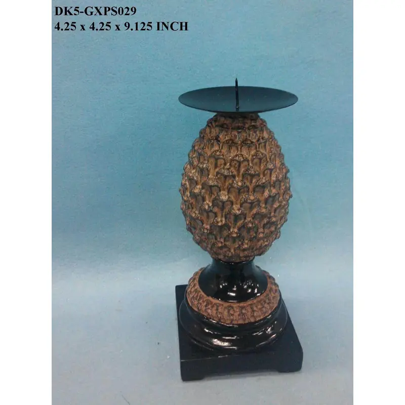 Polyresin Pineapple Design Candle Holder