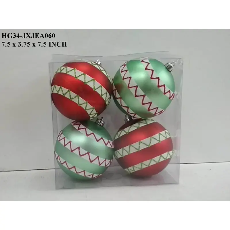 Red/ L.Green Shatterproof Ball Boxed Orn