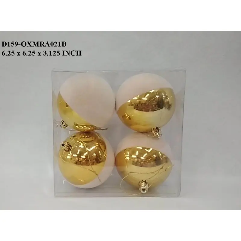 Shiny Gold Shatterproof Ball Boxed Orn
