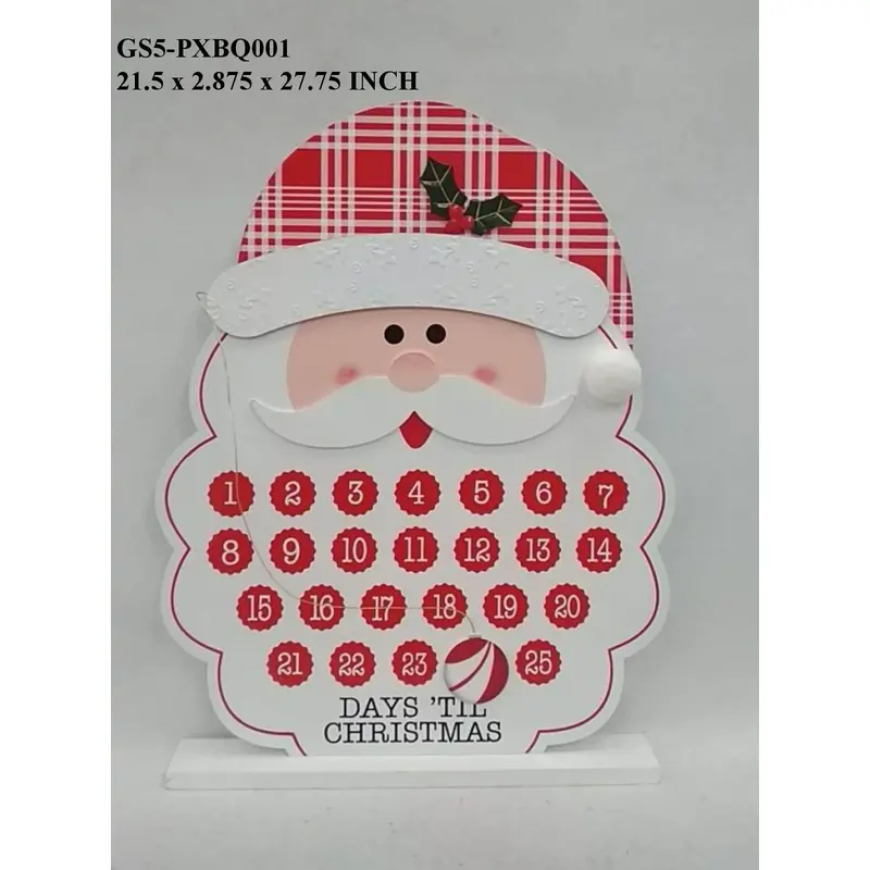 Wooden Santa Head Advent Calendar