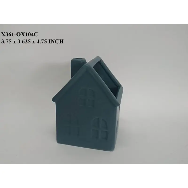 Blue Ceramic House Container