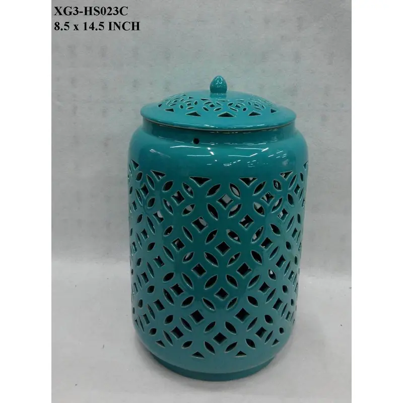 Ceramic Blue Decorative Jar