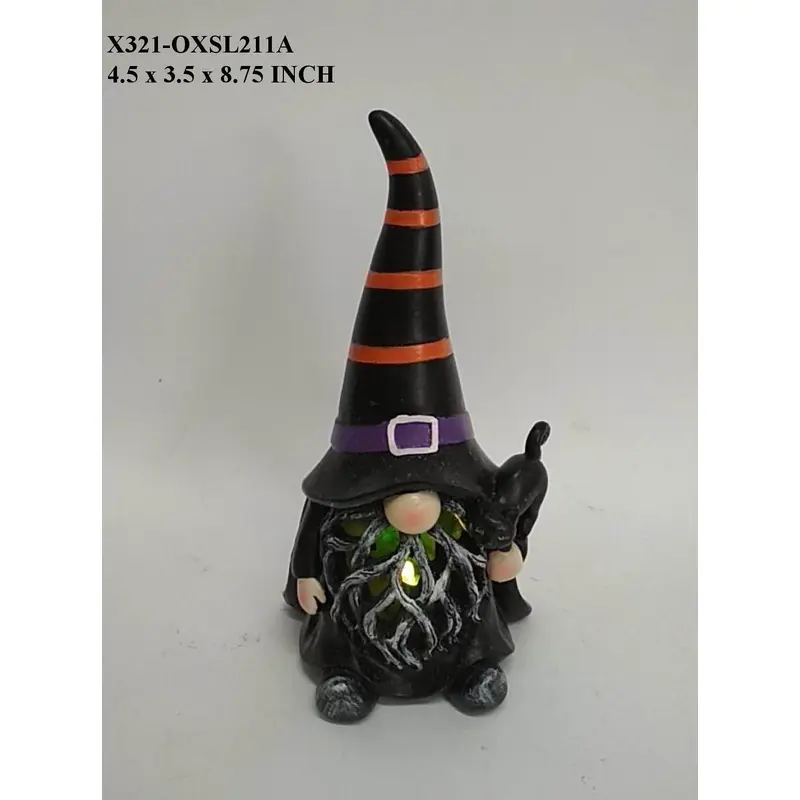 Ceramic Halloween Gnome with Cat