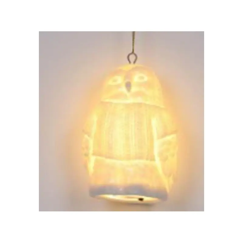 CERAMIC LIGHTED OWL ORNAMENT