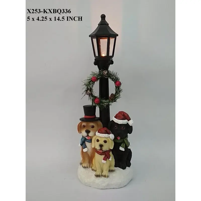 Christmas Dogs with Lamp Post