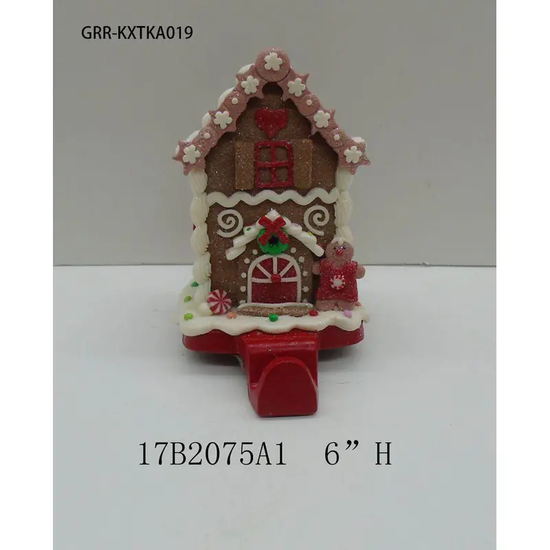 Claydough Ginger Bread House Stocking Holder