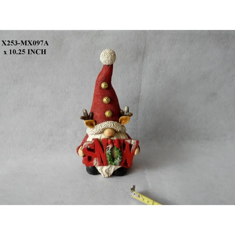 Polyresin Gnome with Christmas Signage