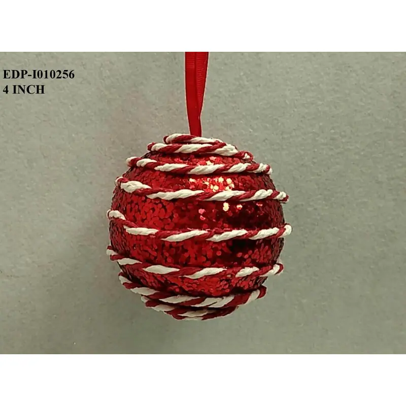 Red/White Roping Ball Orn