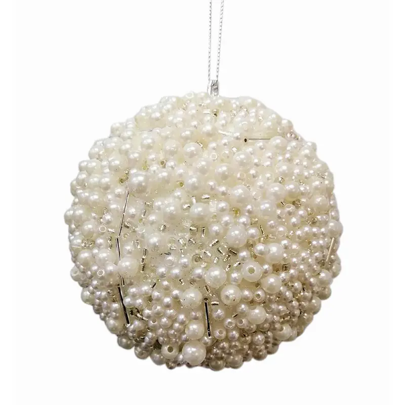 4.5" Dia. Silver Pearl Ornament