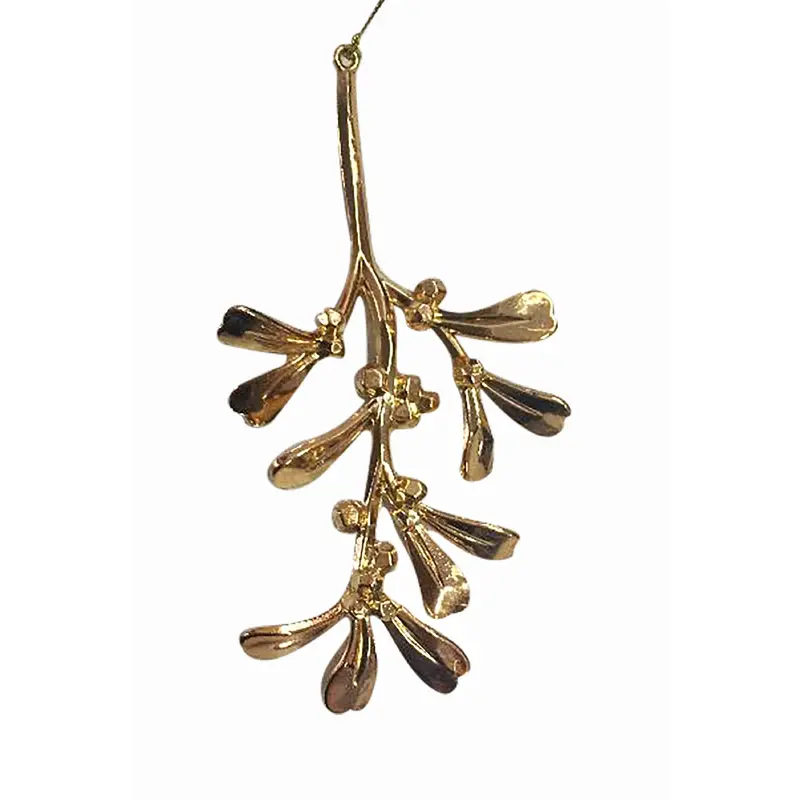 6.5" Traditional Electroplated Gold Mistletoe