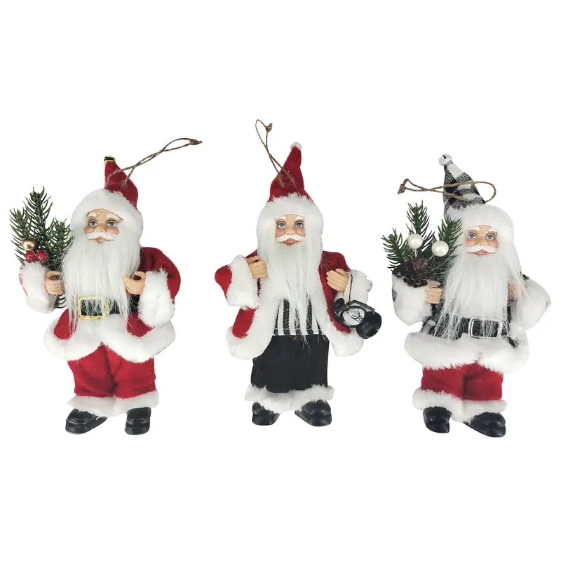 6" HT. Christmas Santa Ornament (3 styles)