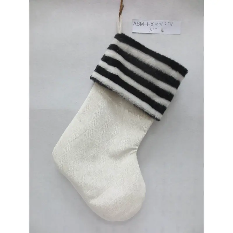 Fabric Black & White Stocking