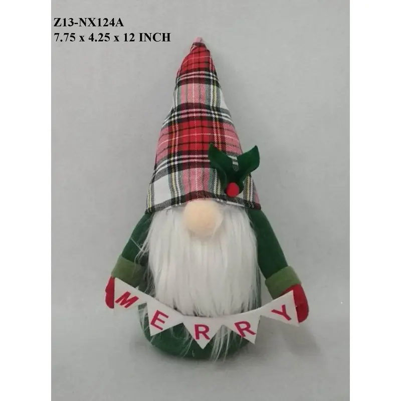 Fabric Christmas Gnome with Greetings