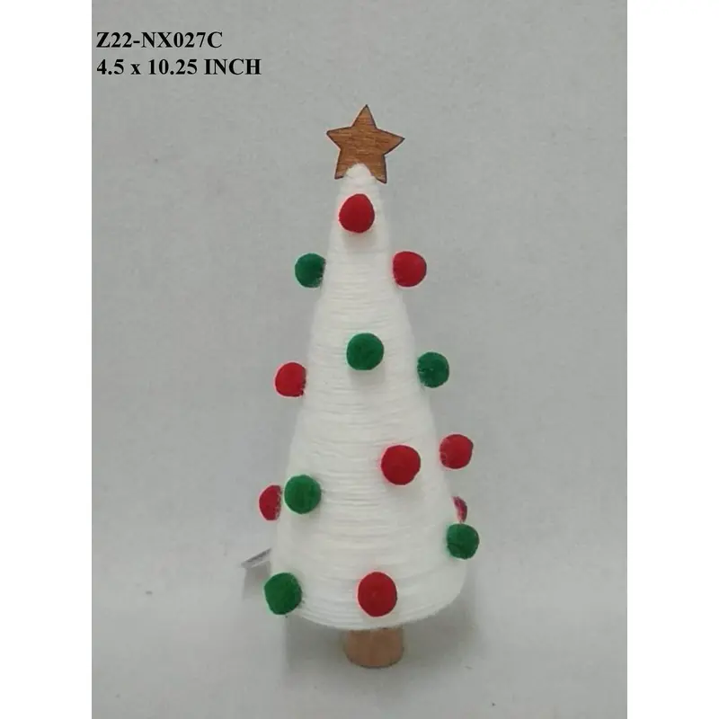 Fabric Cone Tree with Pompoms