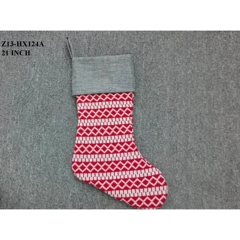 Fabric Red/White Stocking