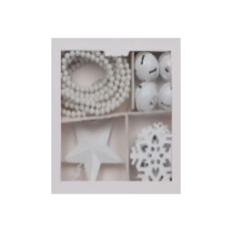 White 4 Category Box - Ornament, Bead Garland & Tree Topper